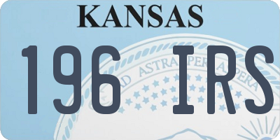 KS license plate 196IRS