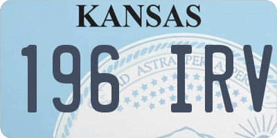 KS license plate 196IRV