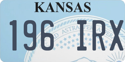 KS license plate 196IRX