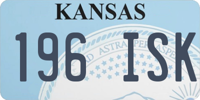 KS license plate 196ISK