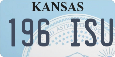 KS license plate 196ISU