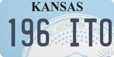 KS license plate 196ITO