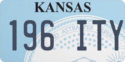 KS license plate 196ITY