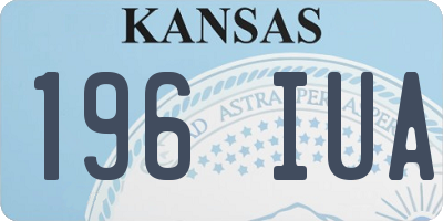 KS license plate 196IUA