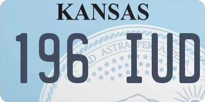 KS license plate 196IUD