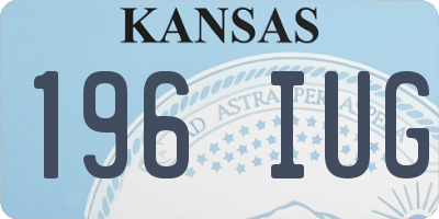 KS license plate 196IUG