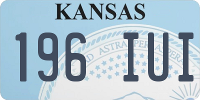 KS license plate 196IUI