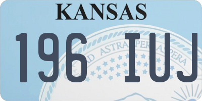 KS license plate 196IUJ
