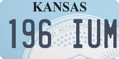 KS license plate 196IUM