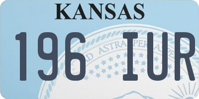KS license plate 196IUR