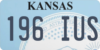KS license plate 196IUS