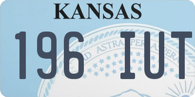 KS license plate 196IUT