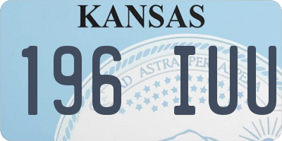 KS license plate 196IUU