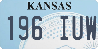 KS license plate 196IUW