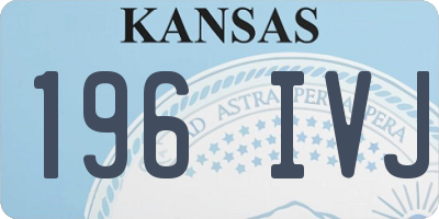 KS license plate 196IVJ