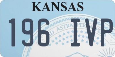 KS license plate 196IVP