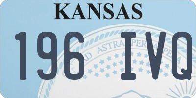 KS license plate 196IVQ