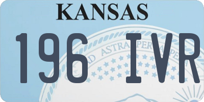KS license plate 196IVR