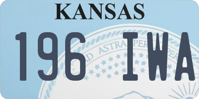 KS license plate 196IWA