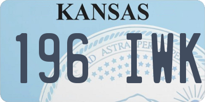 KS license plate 196IWK
