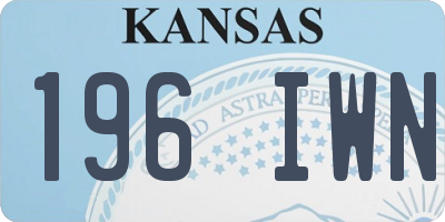 KS license plate 196IWN