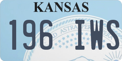 KS license plate 196IWS