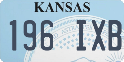 KS license plate 196IXB