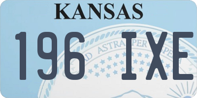 KS license plate 196IXE