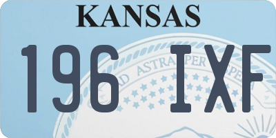 KS license plate 196IXF