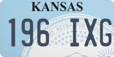 KS license plate 196IXG