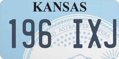 KS license plate 196IXJ