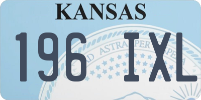 KS license plate 196IXL