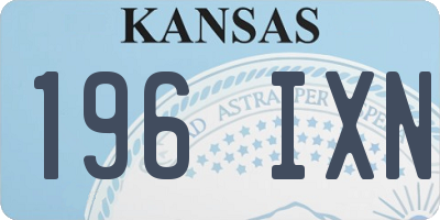 KS license plate 196IXN