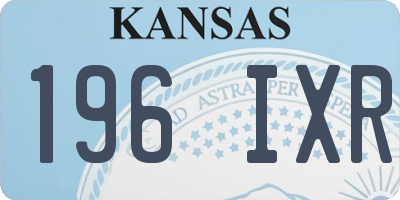 KS license plate 196IXR