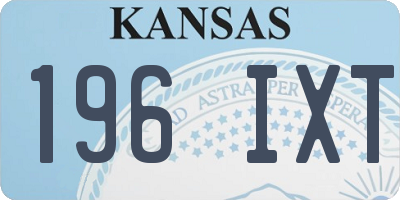KS license plate 196IXT