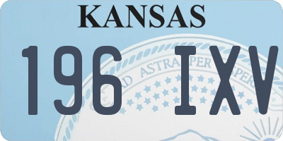 KS license plate 196IXV