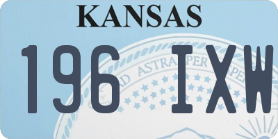 KS license plate 196IXW