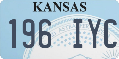 KS license plate 196IYC
