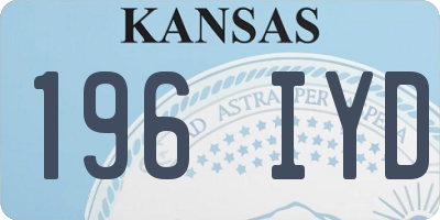 KS license plate 196IYD