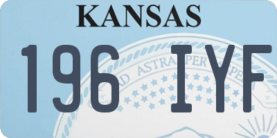 KS license plate 196IYF