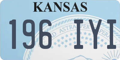 KS license plate 196IYI