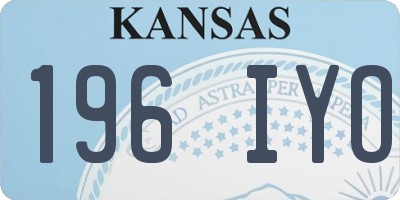 KS license plate 196IYO