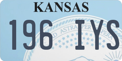 KS license plate 196IYS