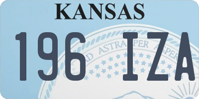 KS license plate 196IZA