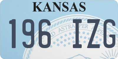 KS license plate 196IZG