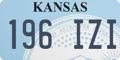 KS license plate 196IZI