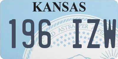 KS license plate 196IZW