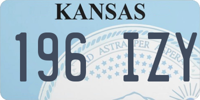 KS license plate 196IZY
