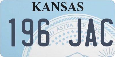 KS license plate 196JAC