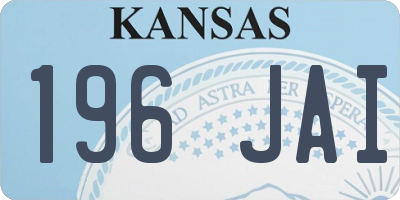 KS license plate 196JAI